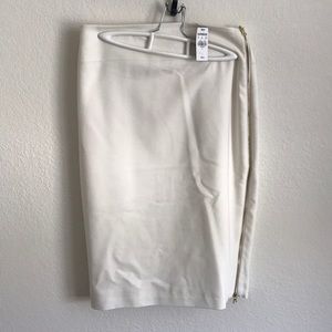 Express White Pencil Skirt with Gold Zipper - NWT